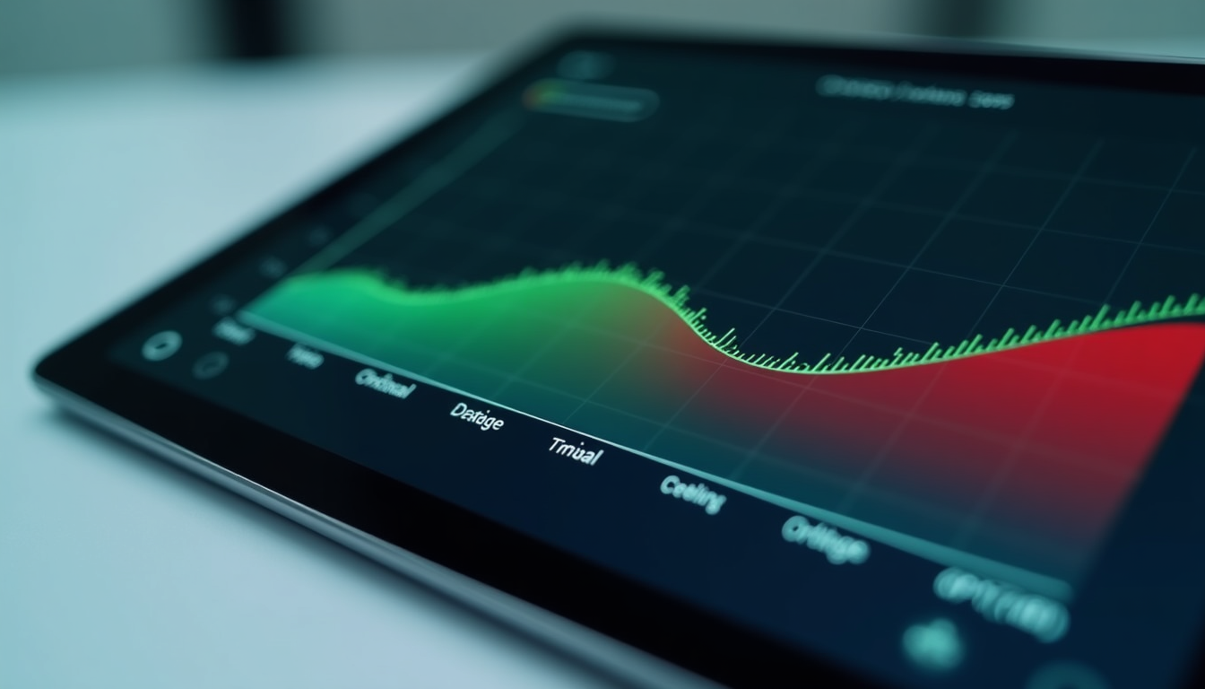 realistic rendering of a simple line graph comparing a stable 'optimal zone' to a creeping 'normal range' trend