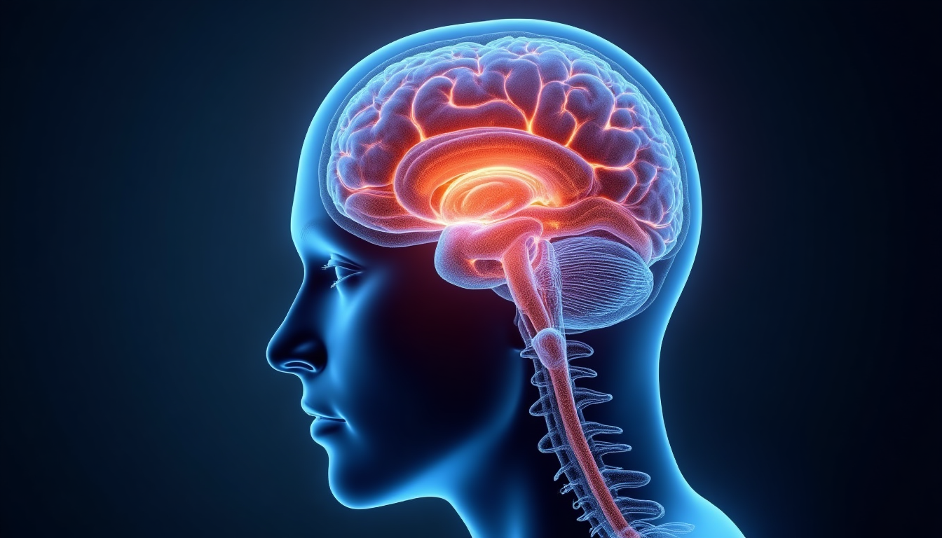 realistic rendering of the suprachiasmatic nucleus (SCN) in the brain