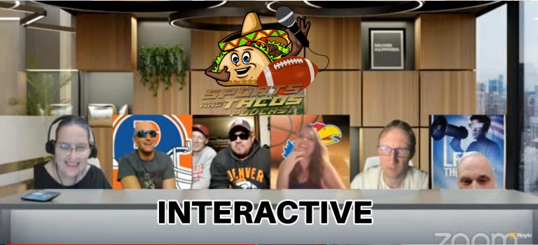 THE SPORTS AND TACOS INTERACTIVE PODCAST PARTY on ZOOM  March 13, 2023