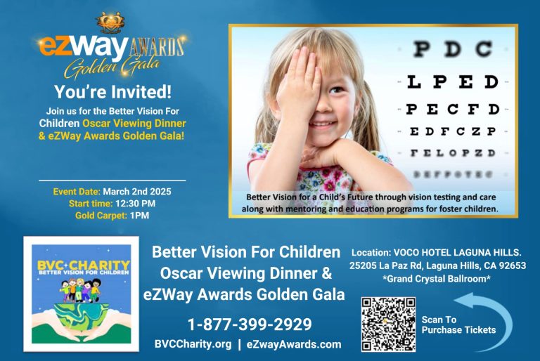Better Vision For Children, Oscar Viewing eZWay Awards Golden Gala Press Release MARCH 2nd