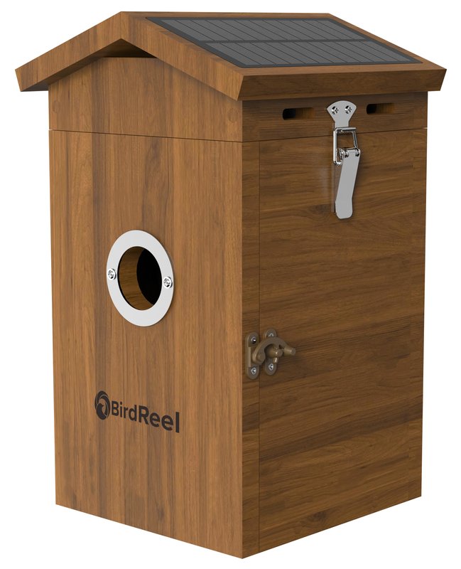 BirdReel NH13T Teakwood Smart Bird House