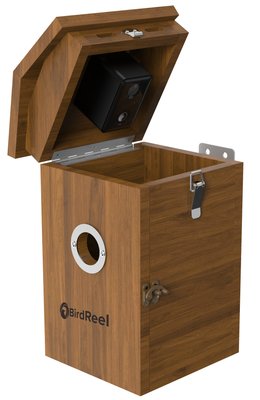 BirdReel NH13T Teakwood Smart Bird House