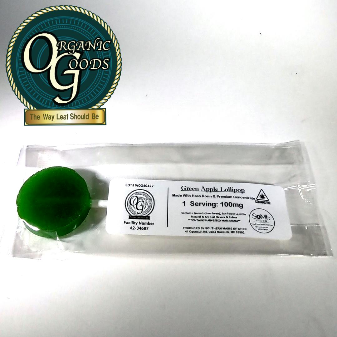 Green Apple Lollipop made with Hash Rosin and Premium Concentrate 100mg - image 1