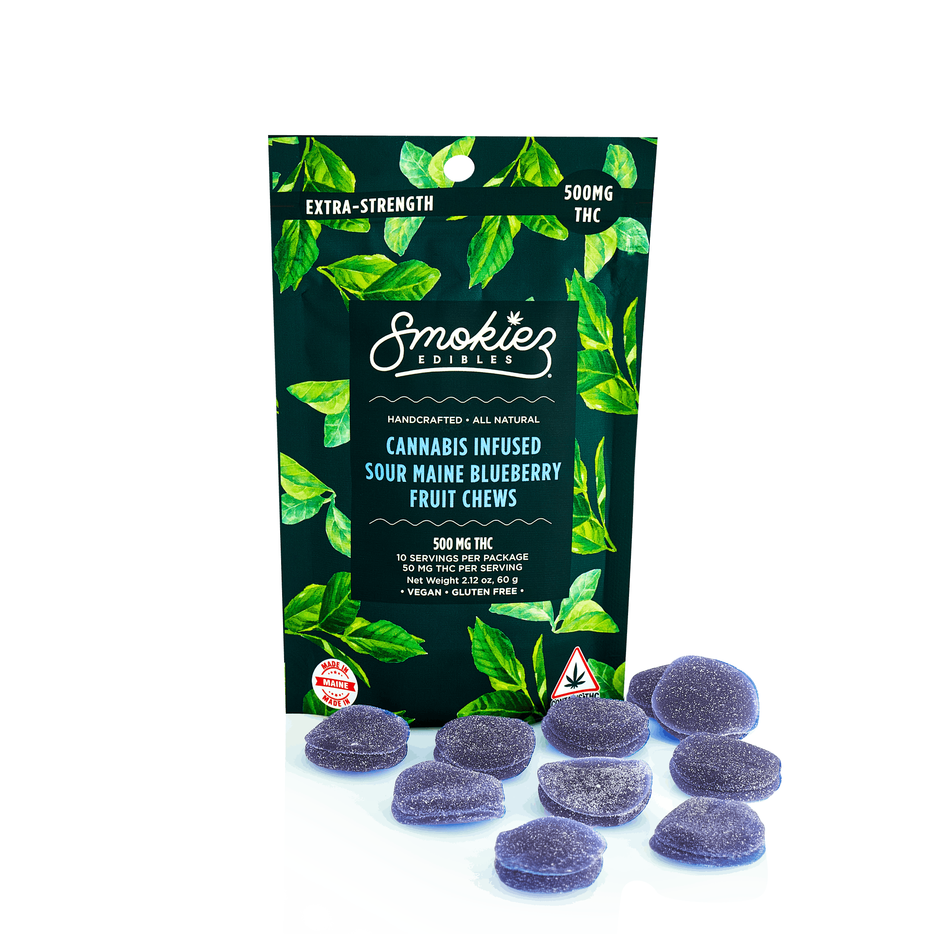 Maine Sour Blueberry Fruit Chews - 500mg THC - ME - image 2
