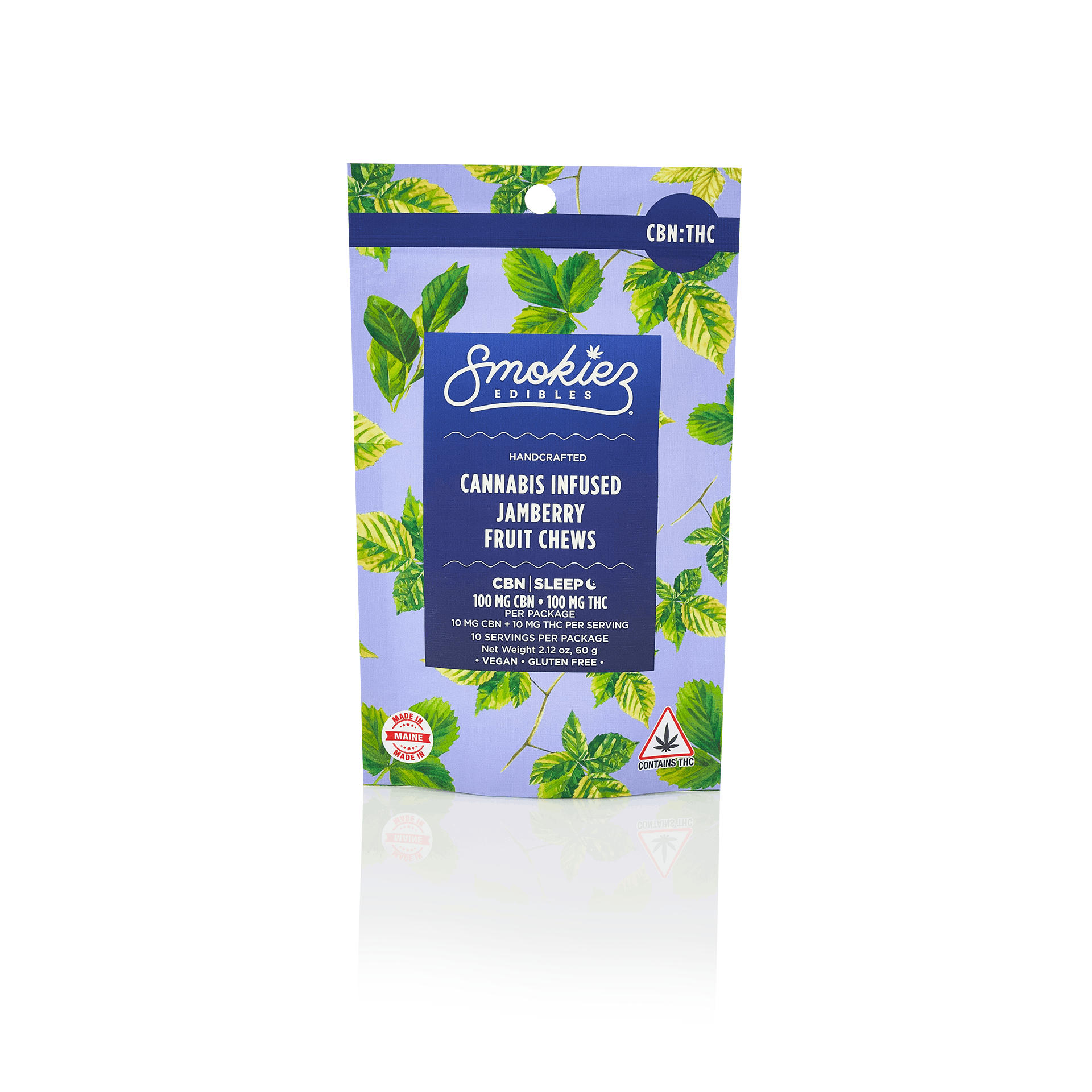 Smokiez Jamberry 100mg CBN : 100mg THC 1:1 Fruit Chews - ME - image 1