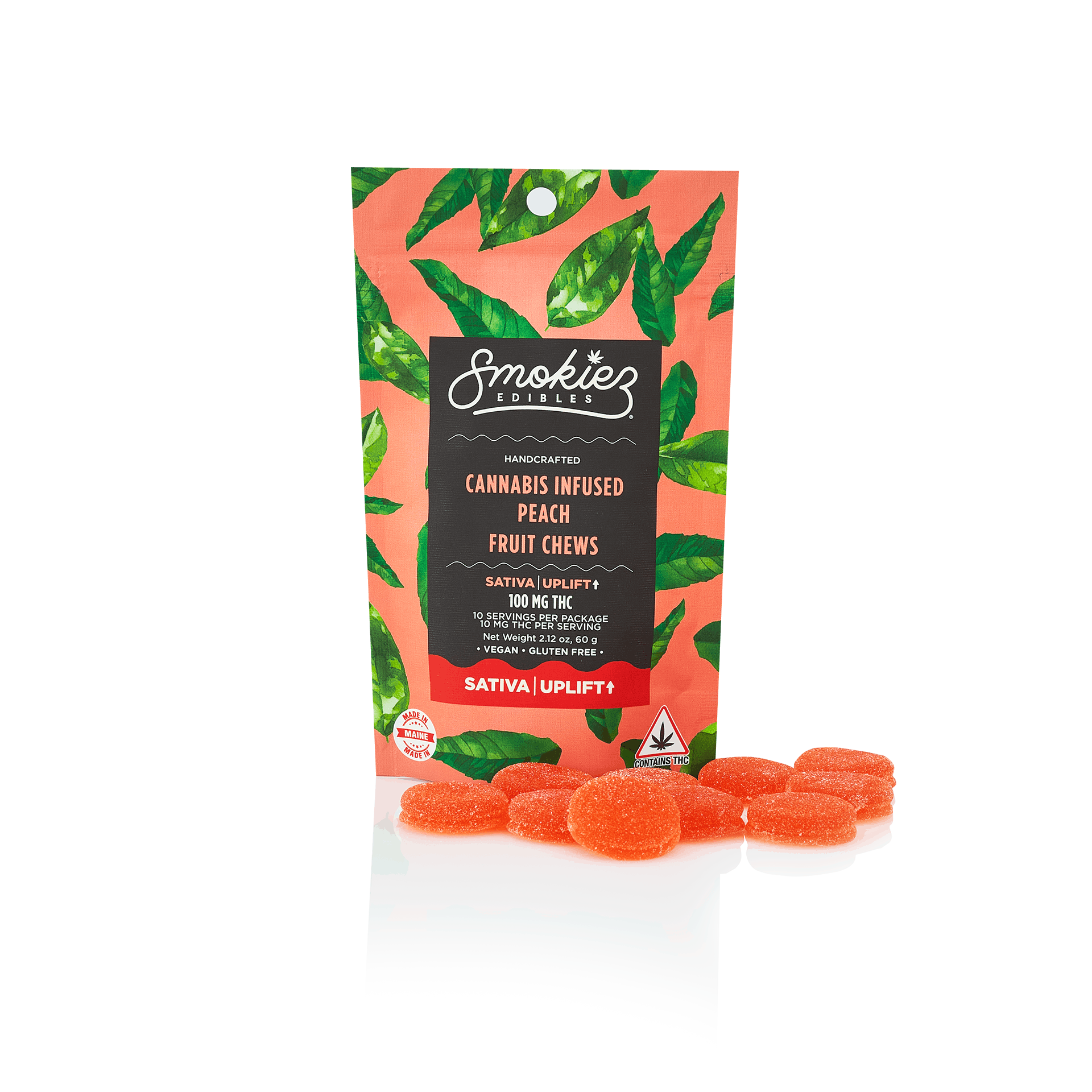 Smokiez SATIVA Peach Fruit Chews - 100mg - ME - image 2