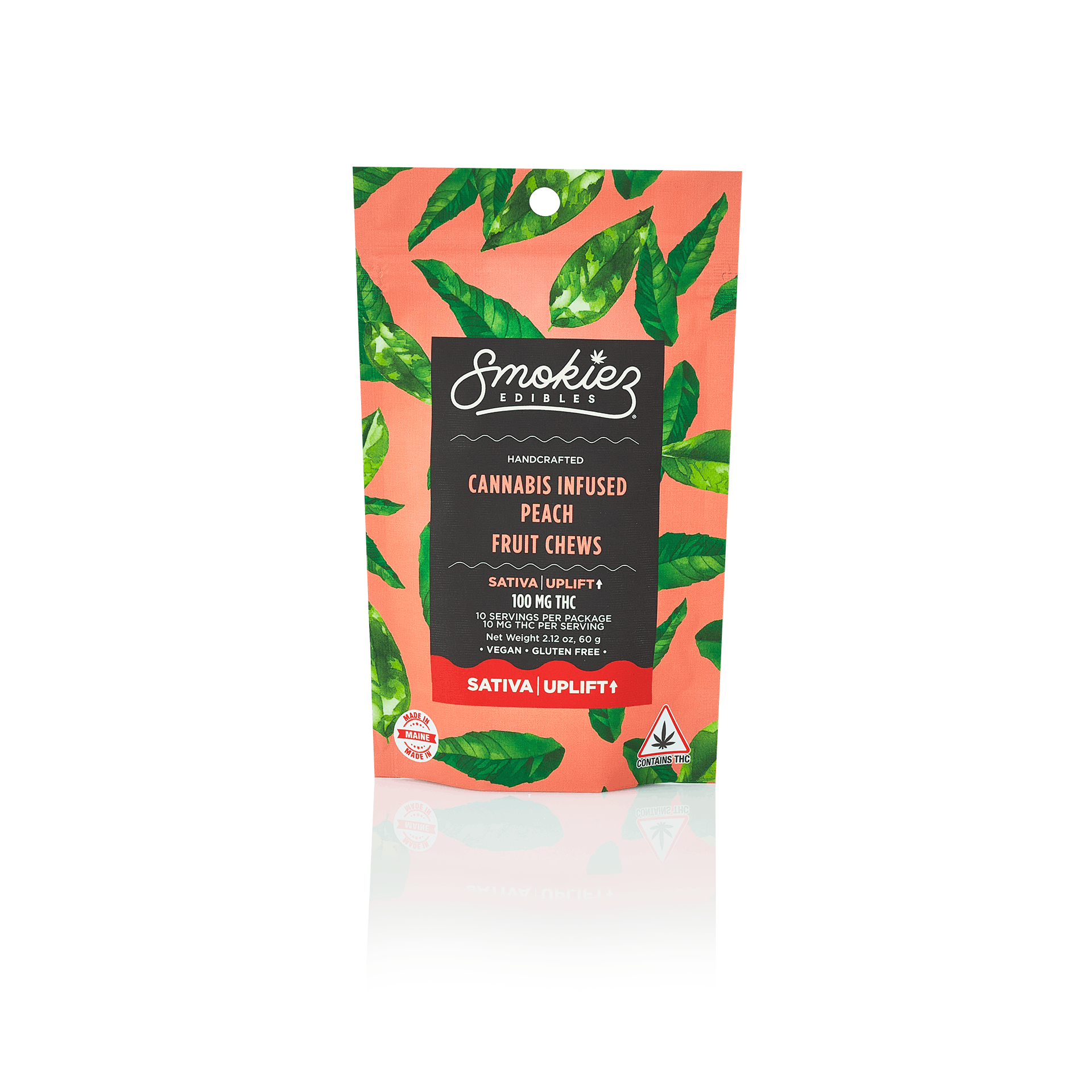 Smokiez SATIVA Peach Fruit Chews - 100mg - ME - image 1