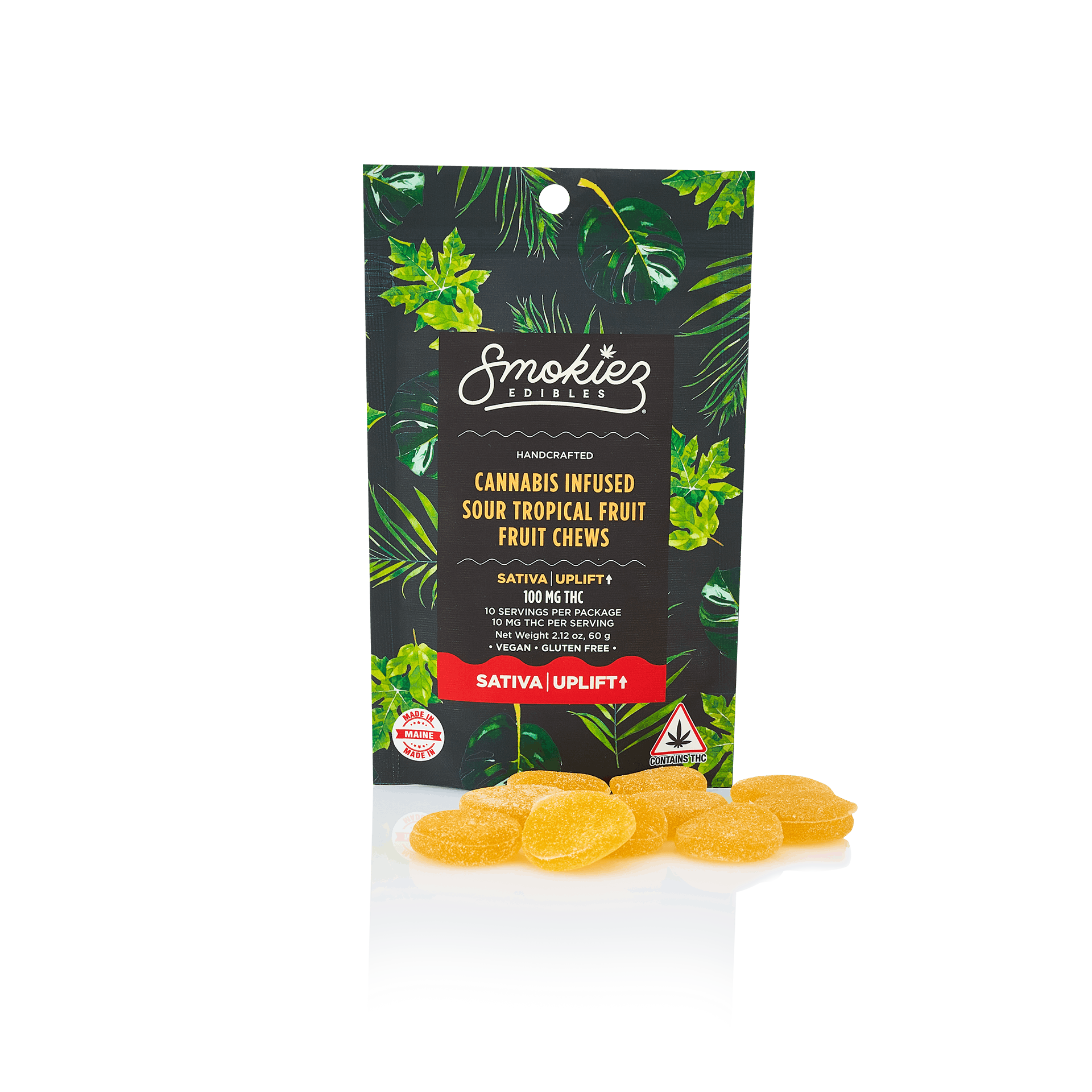 Smokiez SATIVA Sour Tropical Fruit Chews - 100mg - ME - image 1