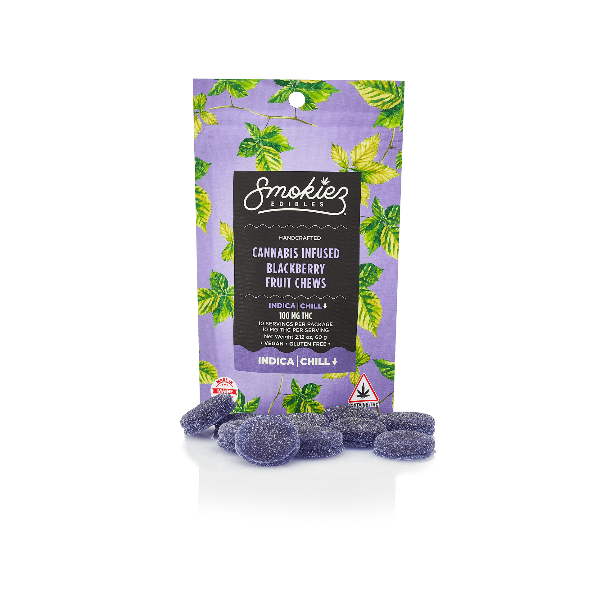 Smokiez INDICA Blackberry Fruit Chews - 100mg - ME - image 2