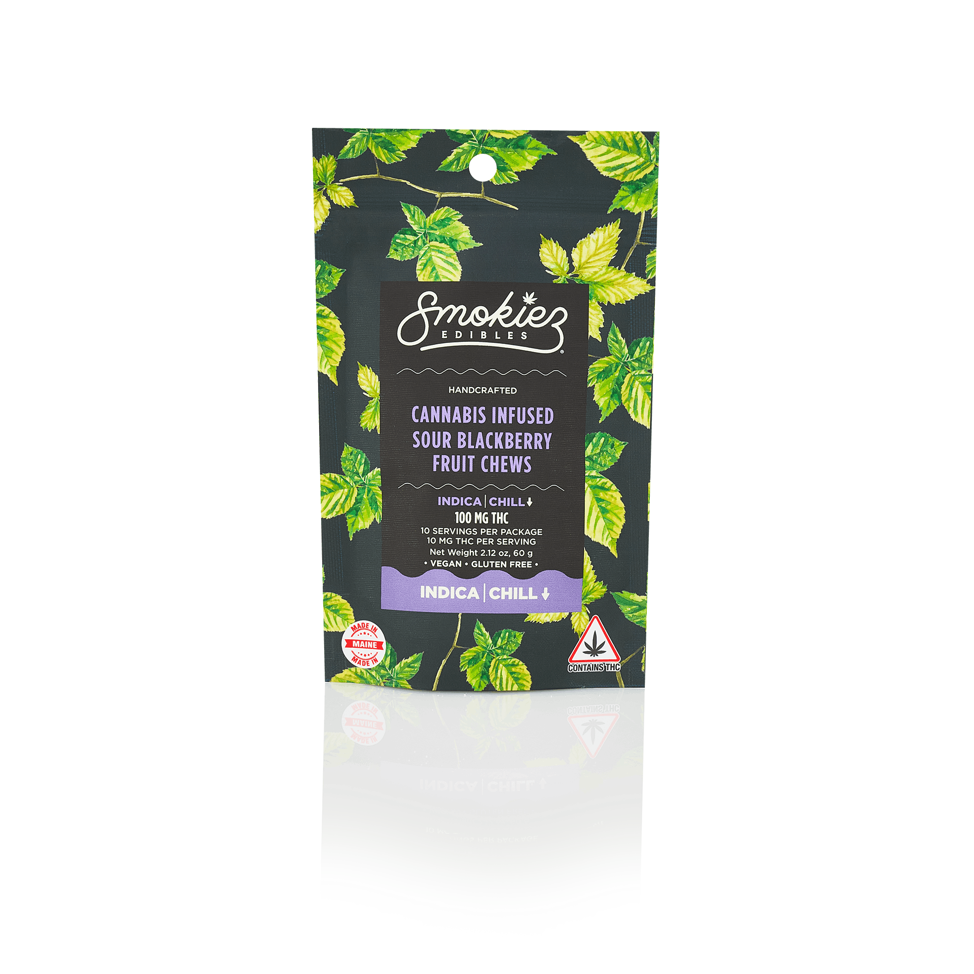 Smokiez INDICA Sour Blackberry Fruit Chews - 100mg - ME - image 1