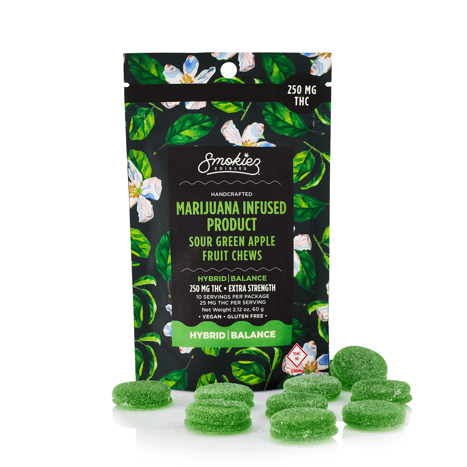 Smokiez HYBRID Sour Green Apple Fruit Chews - 250mg - MO - image 2