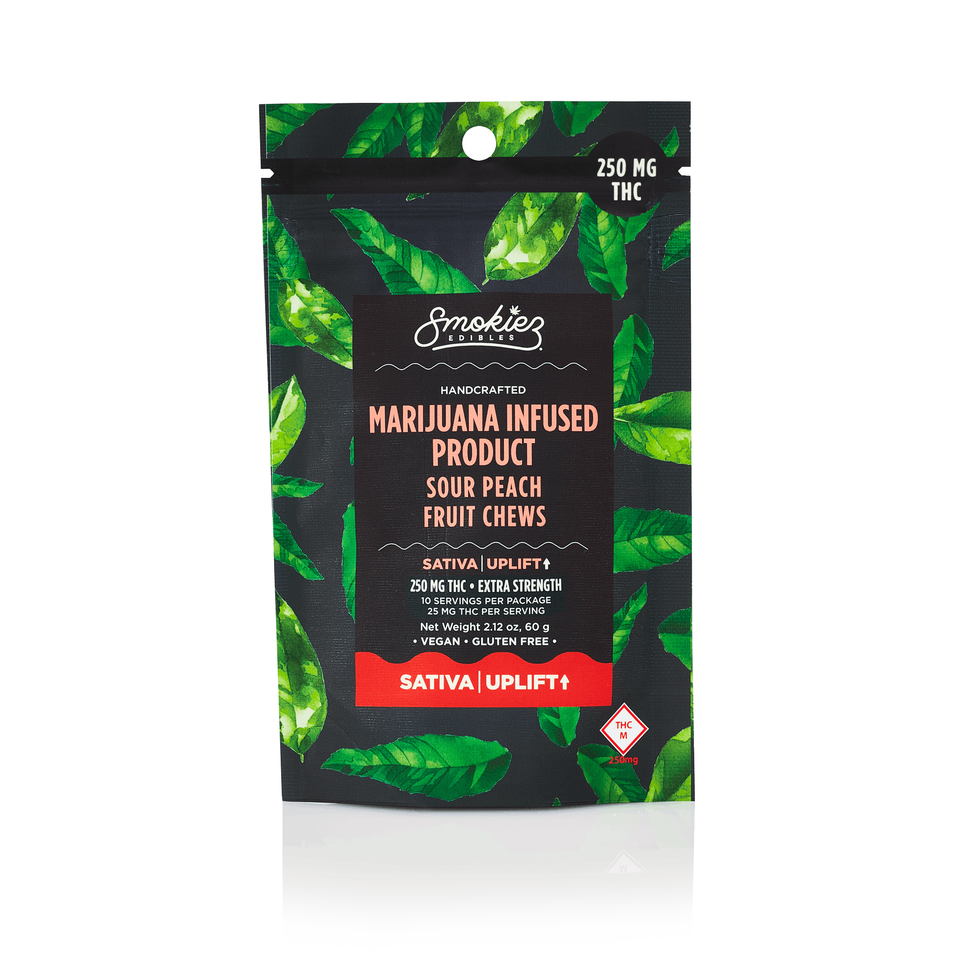 Smokiez SATIVA Sour Peach Fruit Chews - 250mg - MO - image 1