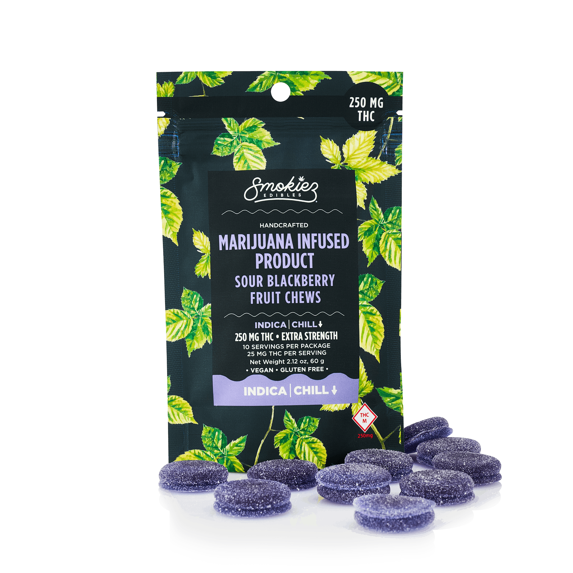 Smokiez INDICA Sour Blackberry Fruit Chews - 250mg - MO - image 2