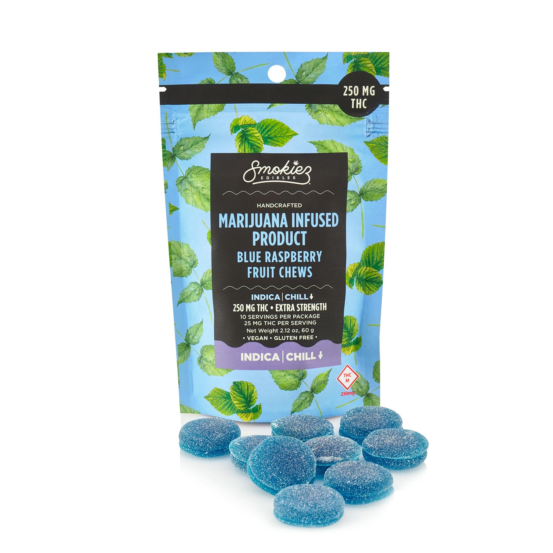 Smokiez INDICA Blue Raspberry Fruit Chews - 250mg - MO - image 1