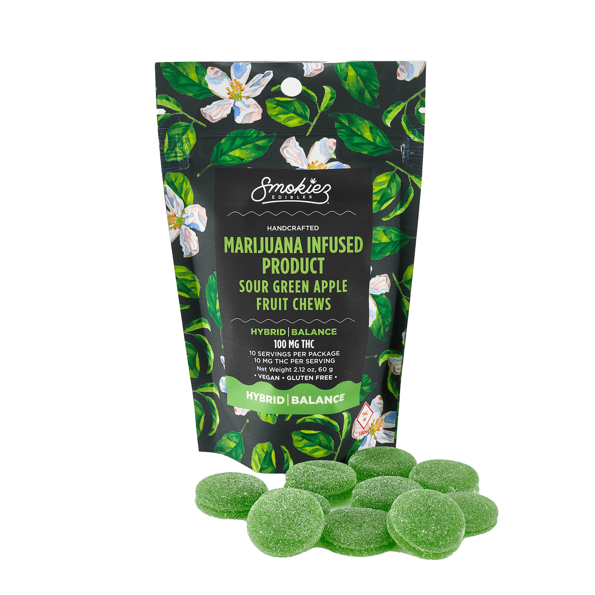 Smokiez HYBRID Sour Green Apple Fruit Chews - 100mg - MO - image 2