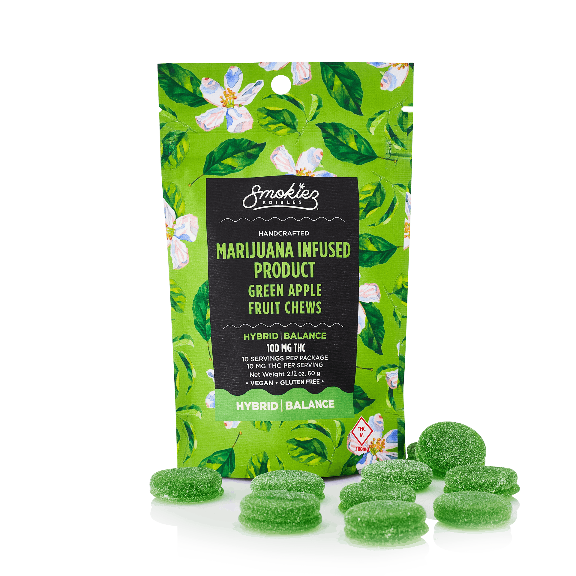 Smokiez HYBRID Green Apple Fruit Chews - 100mg - MO - image 2