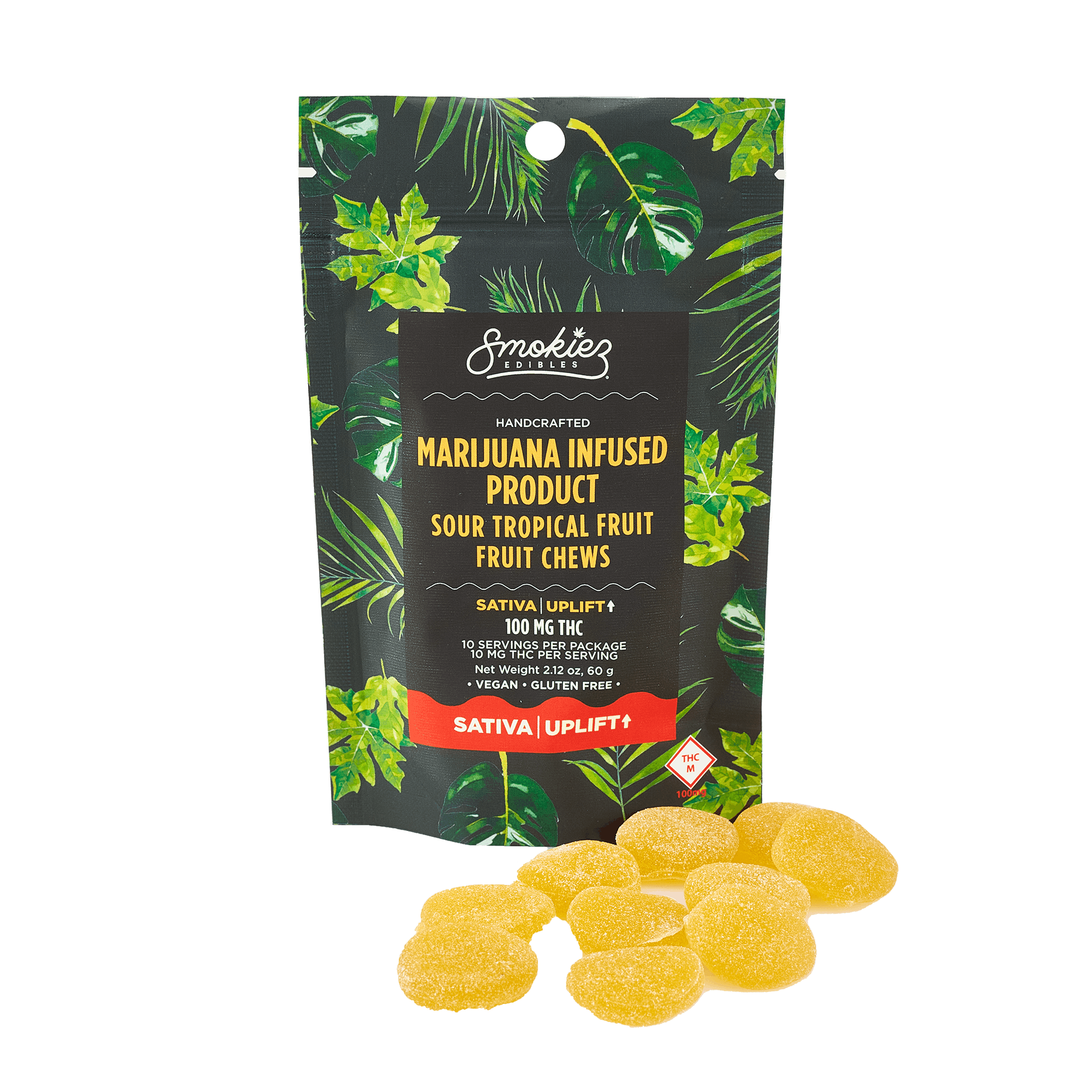 Smokiez SATIVA Sour Tropical Fruit Chews - 100mg - MO - image 2