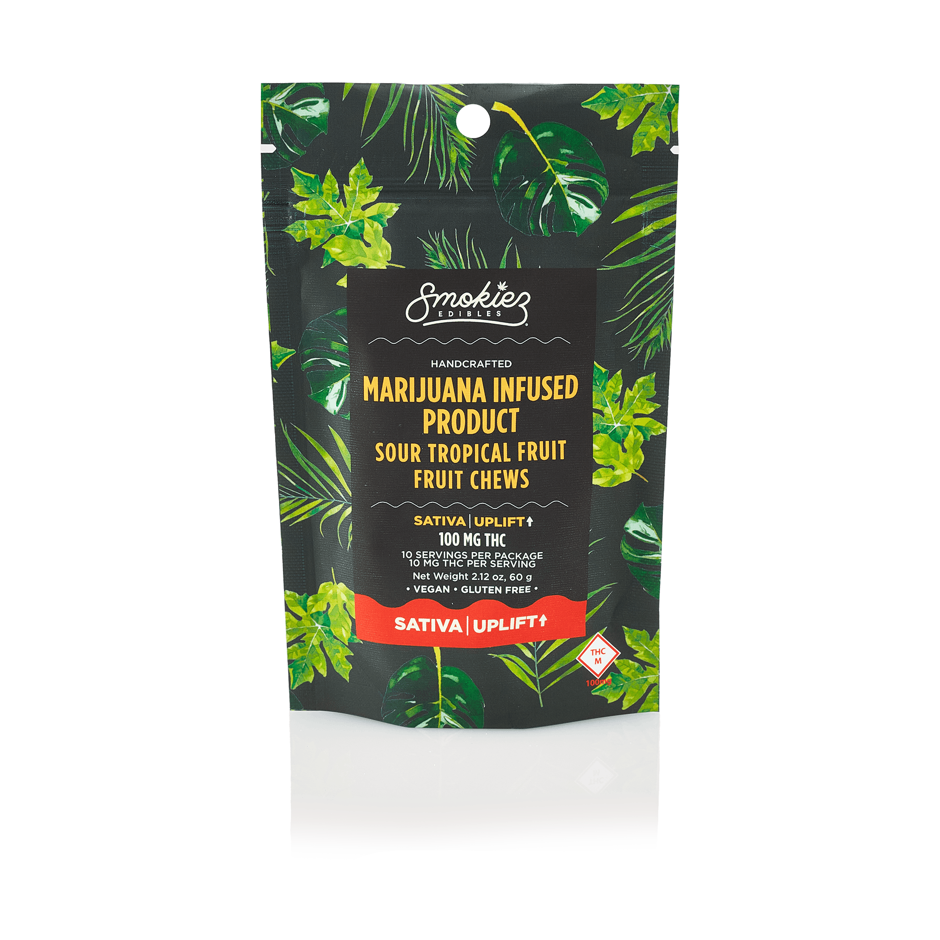 Smokiez SATIVA Sour Tropical Fruit Chews - 100mg - MO - image 1