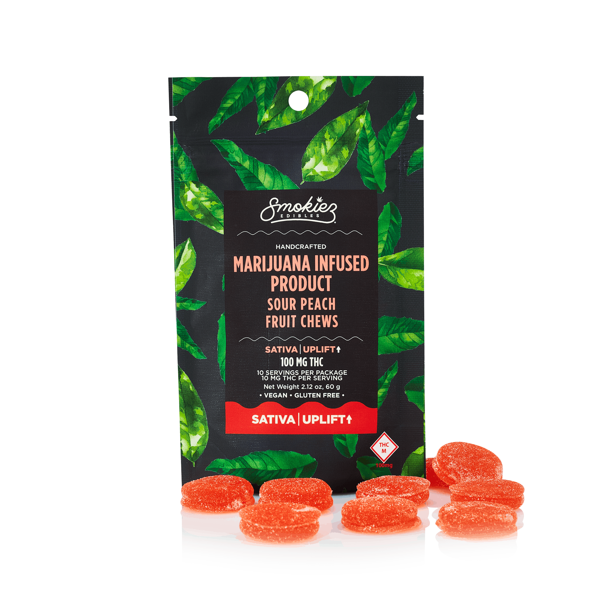 Smokiez SATIVA Sour Peach Fruit Chews - 100mg - MO - image 2