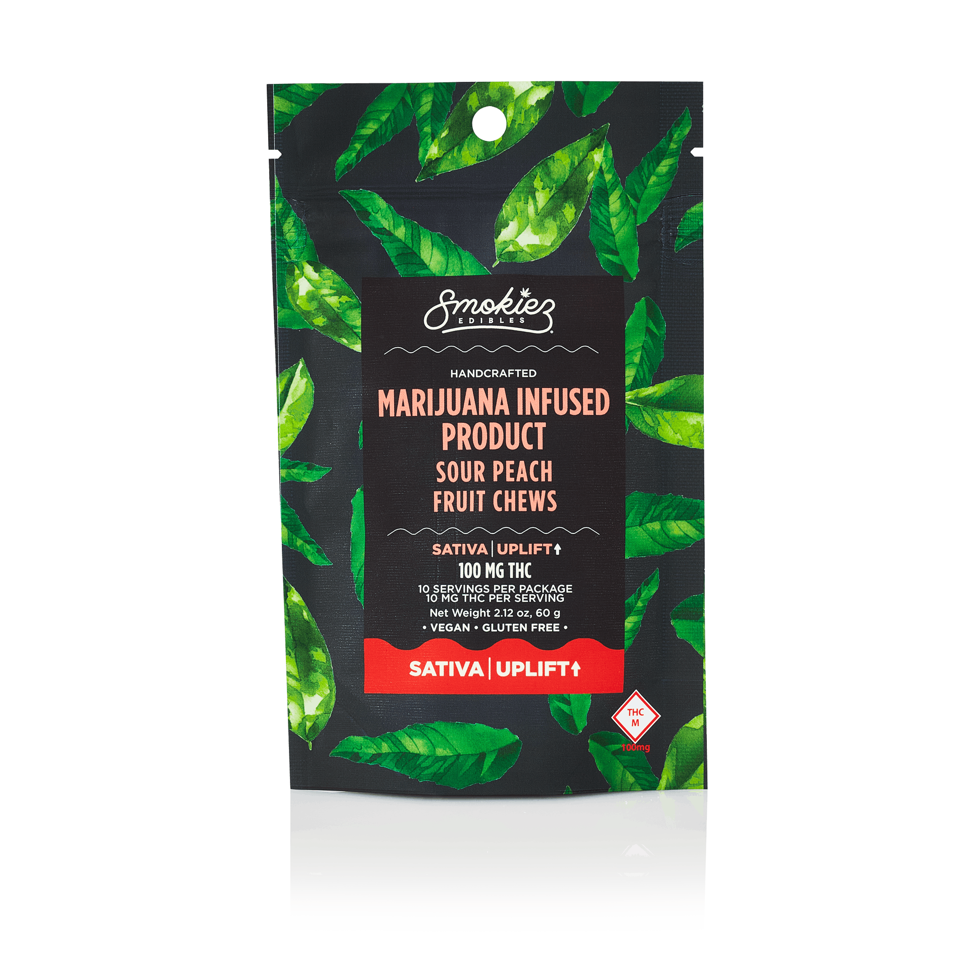 Smokiez SATIVA Sour Peach Fruit Chews - 100mg - MO - image 1