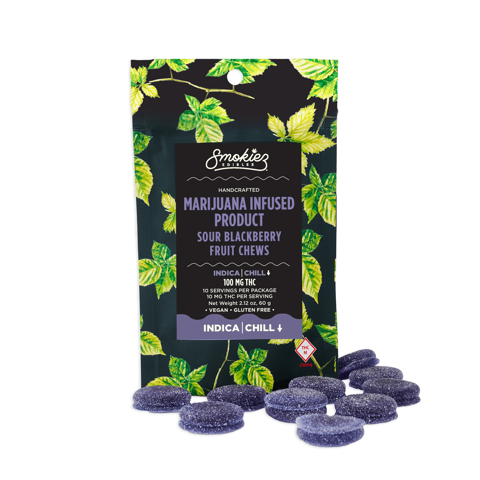 Smokiez INDICA Sour Blackberry Fruit Chews - 100mg - MO - image 1