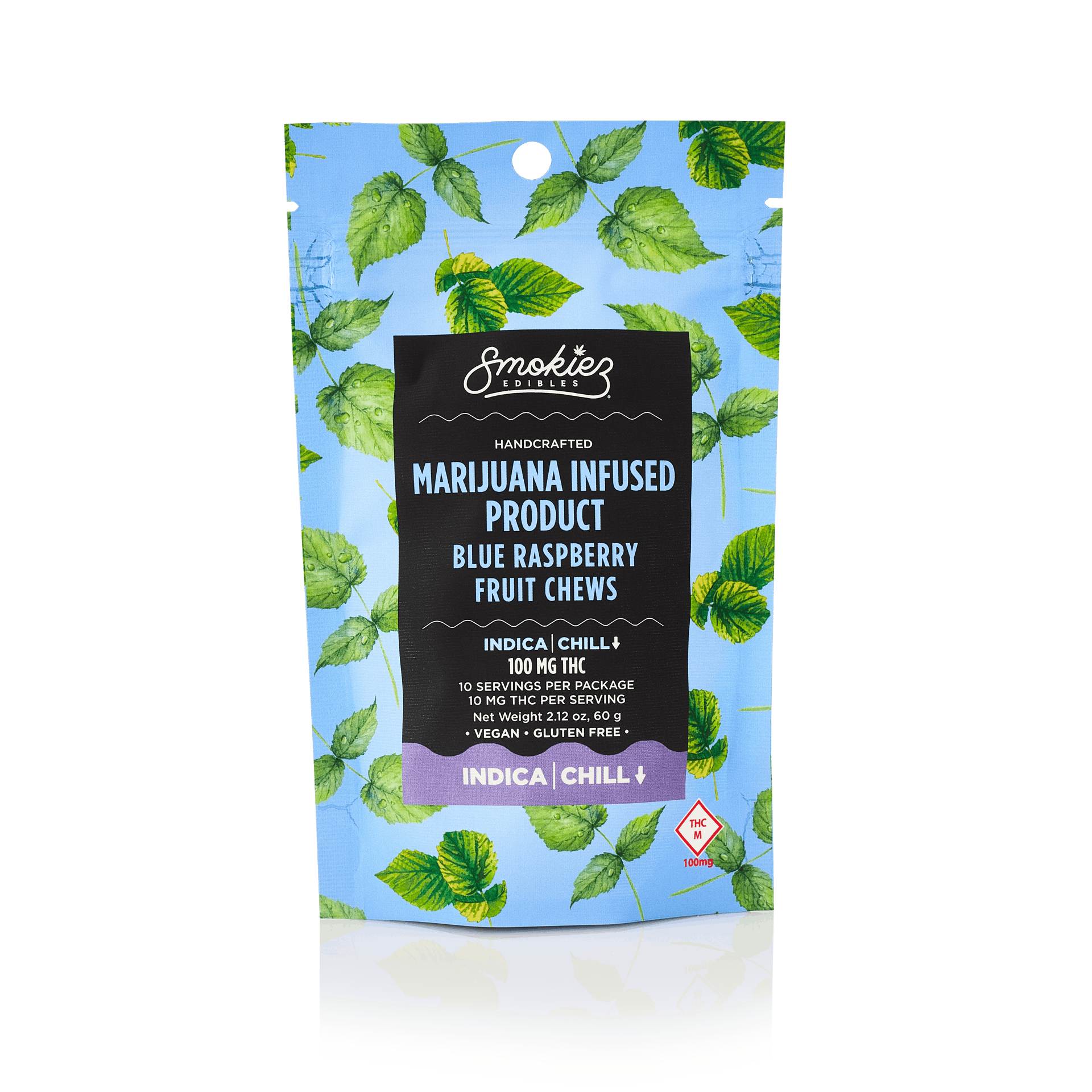 Smokiez INDICA Blue Raspberry Fruit Chews - 100mg - MO - image 1