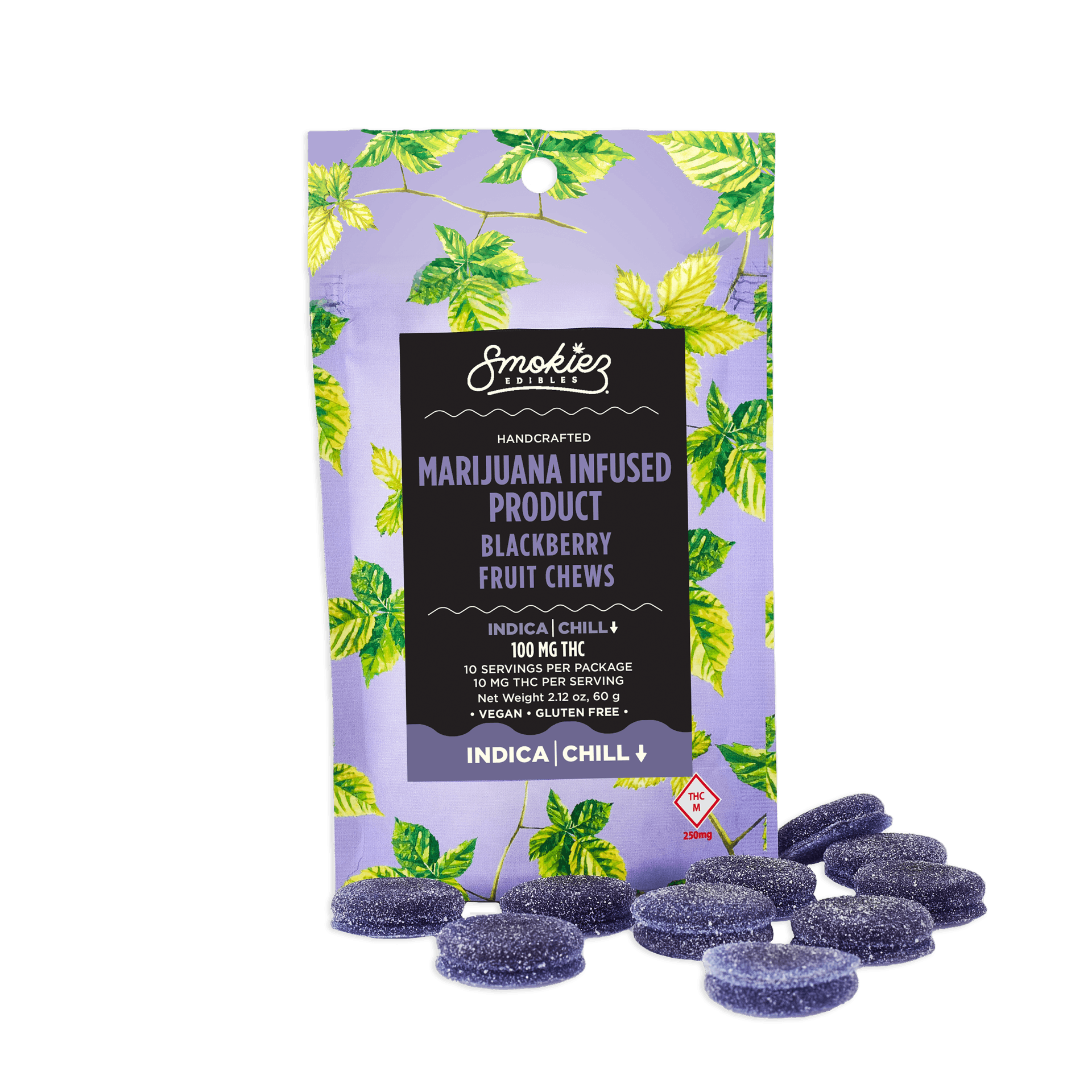 Smokiez INDICA Blackberry Fruit Chews - 100mg - MO - image 1
