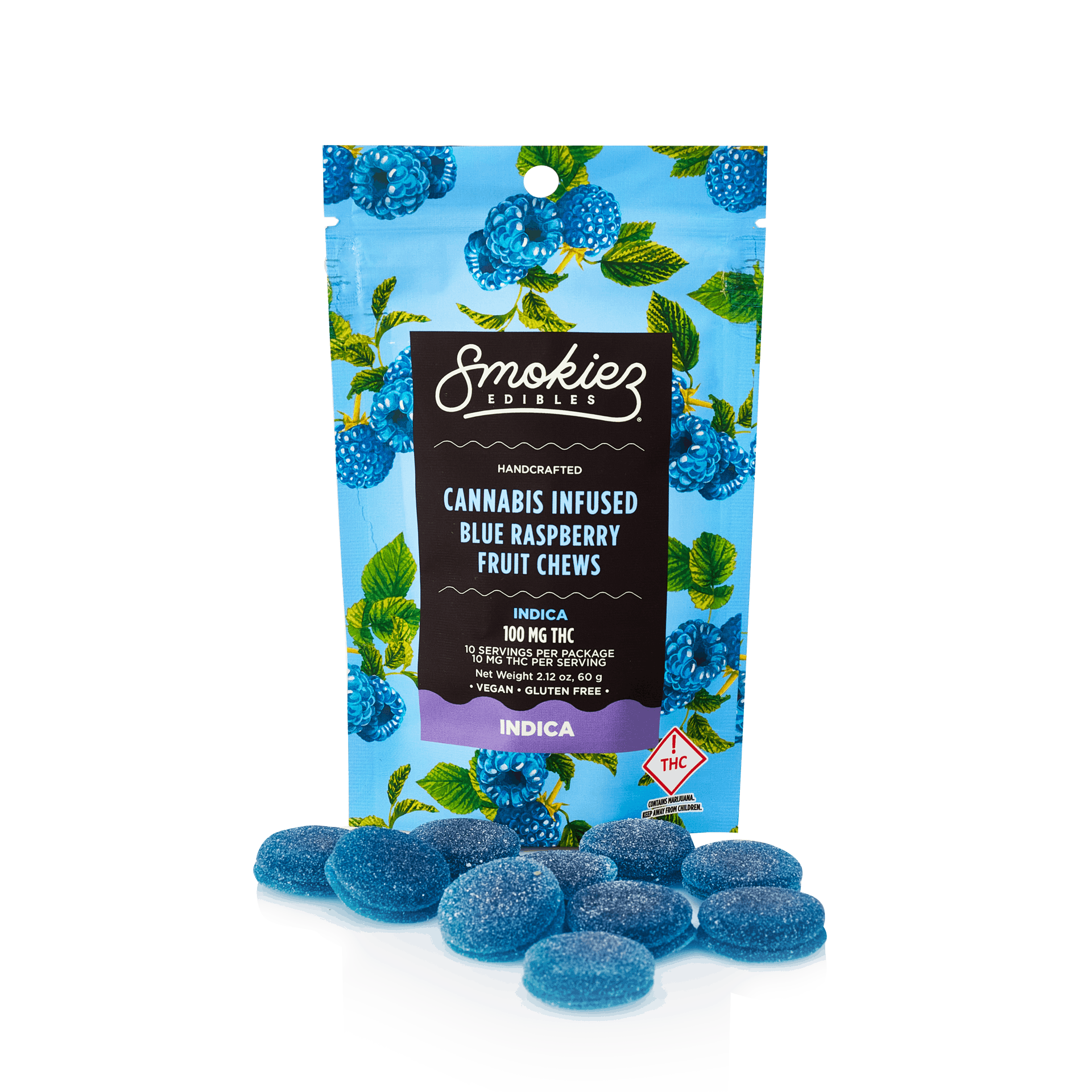 Smokiez INDICA Blue Raspberry Fruit Chews - 100mg - OH - image 2