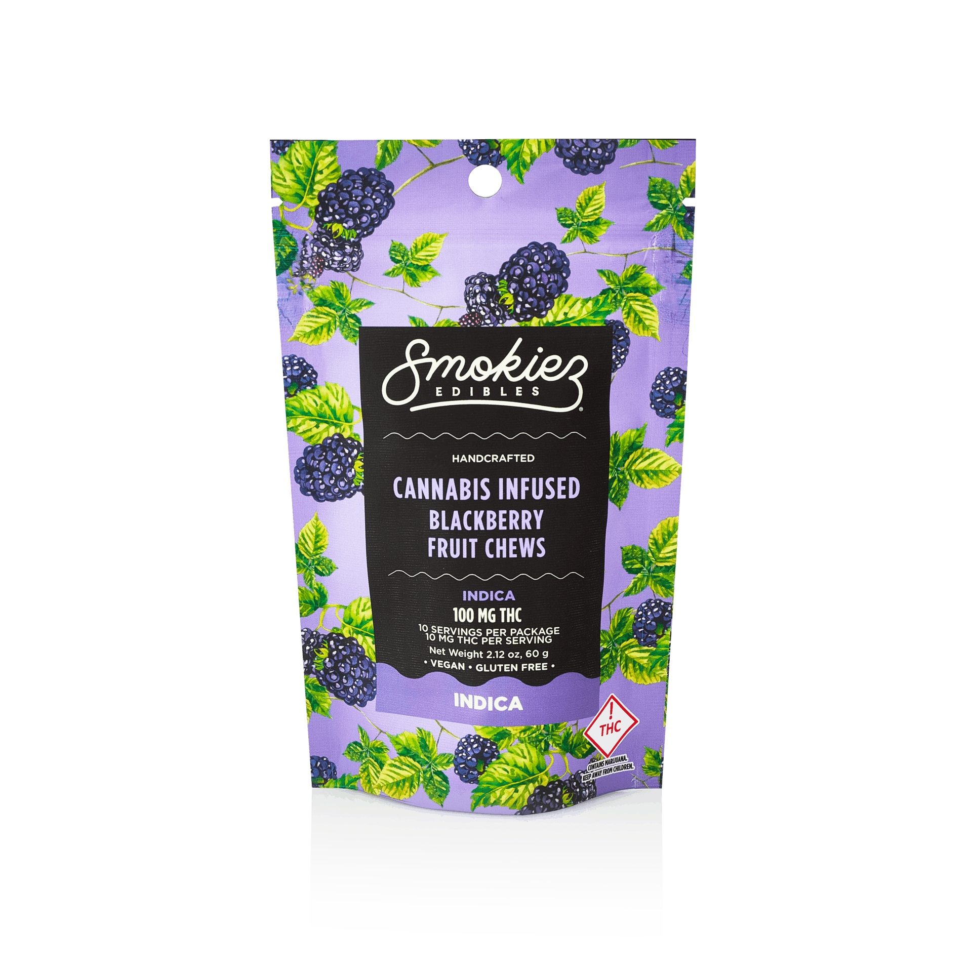 Smokiez INDICA Blackberry Fruit Chews - 100mg - OH - image 1