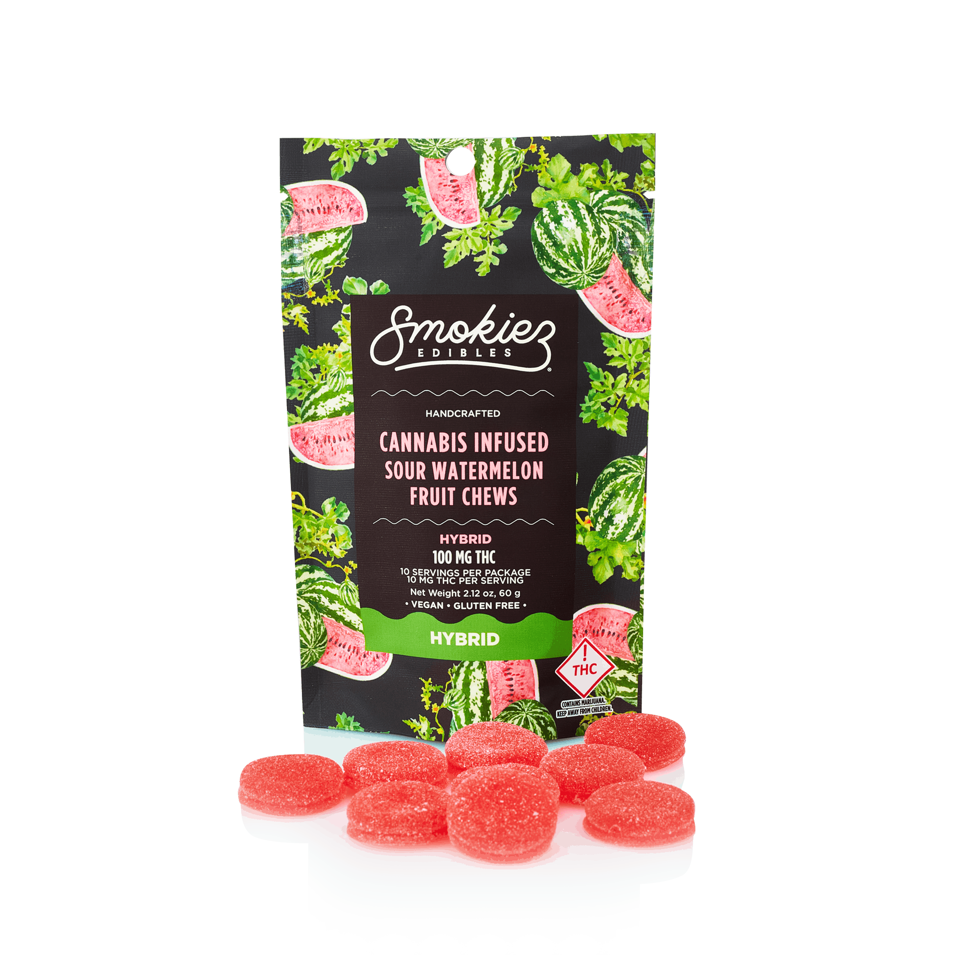 Smokiez HYBRID Sour Watermelon Fruit Chews - 100mg - OH - image 2