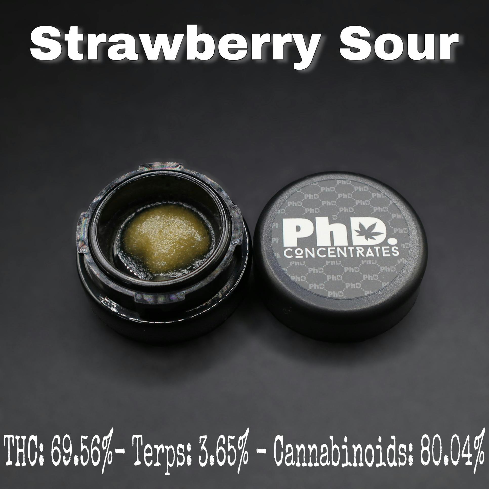 PhD Concentrate 1 gram - Strawberry Sour Badder - 69.56% THC - image 1