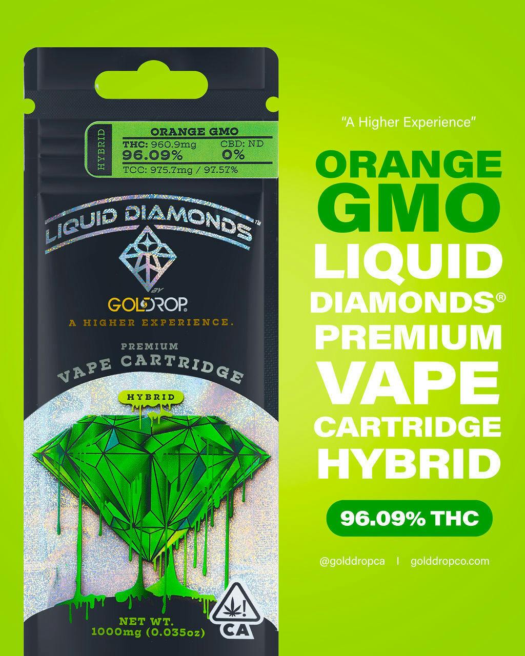 Orange GMO Liquid Diamonds® Cartridge - 1 Gram - image 1