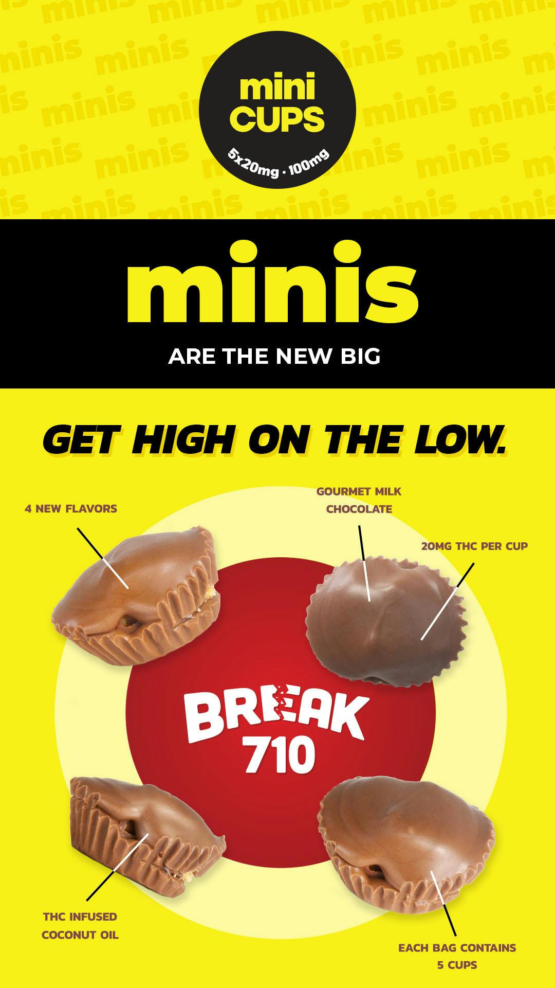 MINIS Break 710 - 100MG Chocolate Cups - Covert Cups - REC - image 1