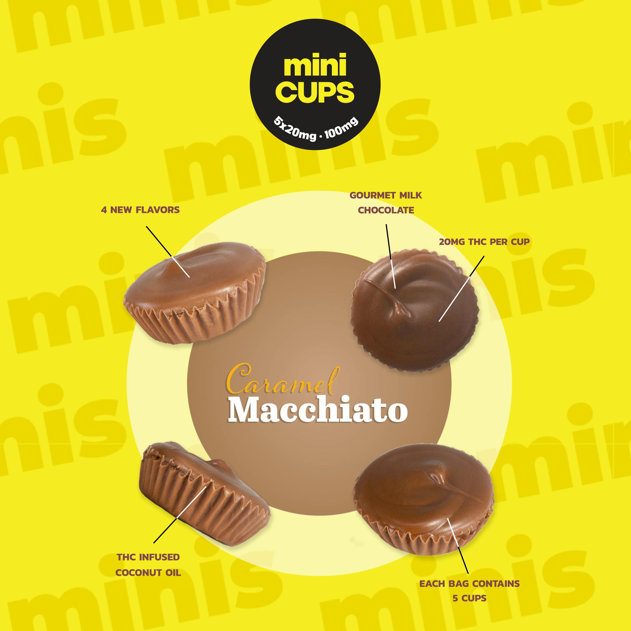MINIS Caramel Macchiato - 100MG Chocolate Cups - Covert Cups - MED - image 1