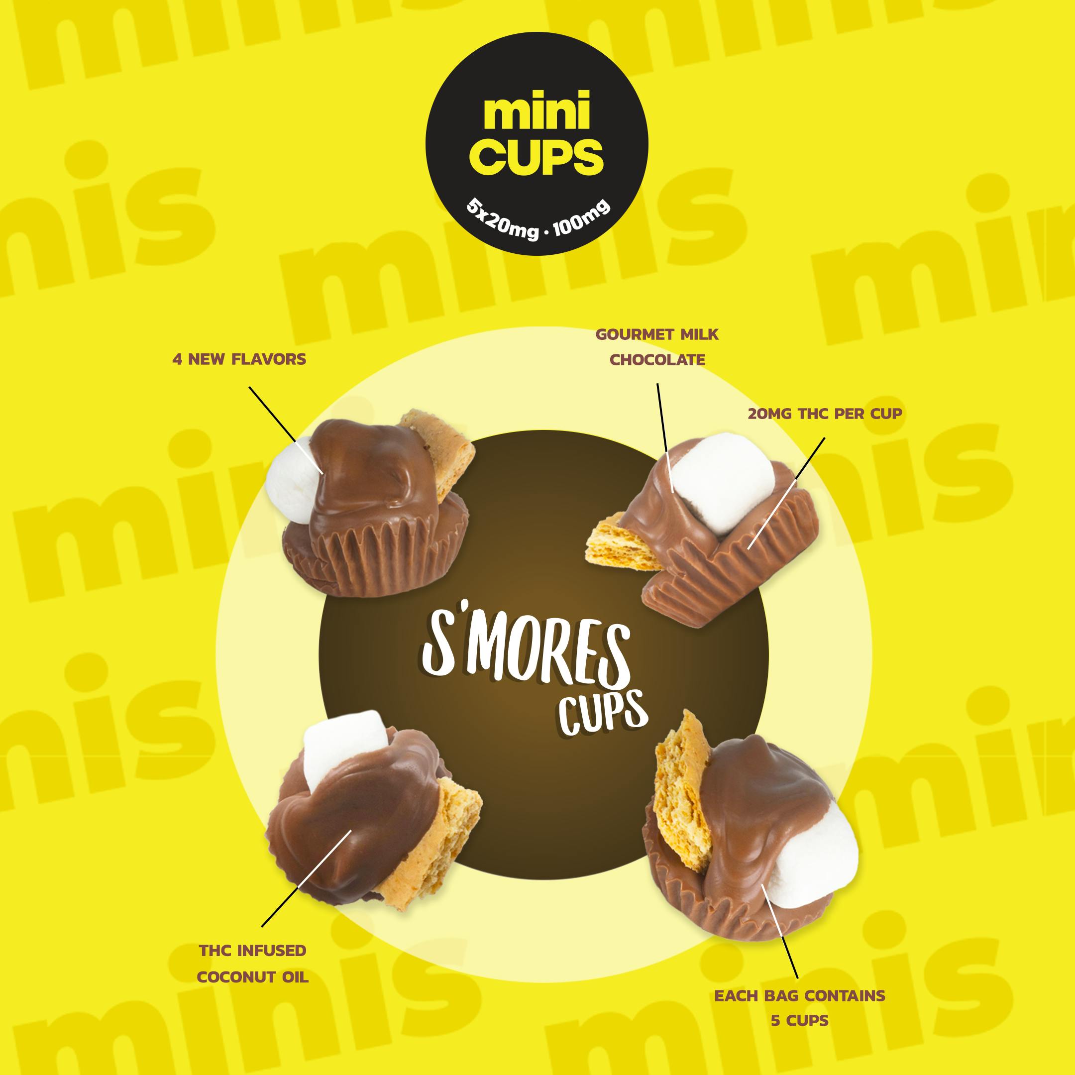 MINIS S'mores - 100MG Chocolate Cups - Covert Cups - MED - image 1