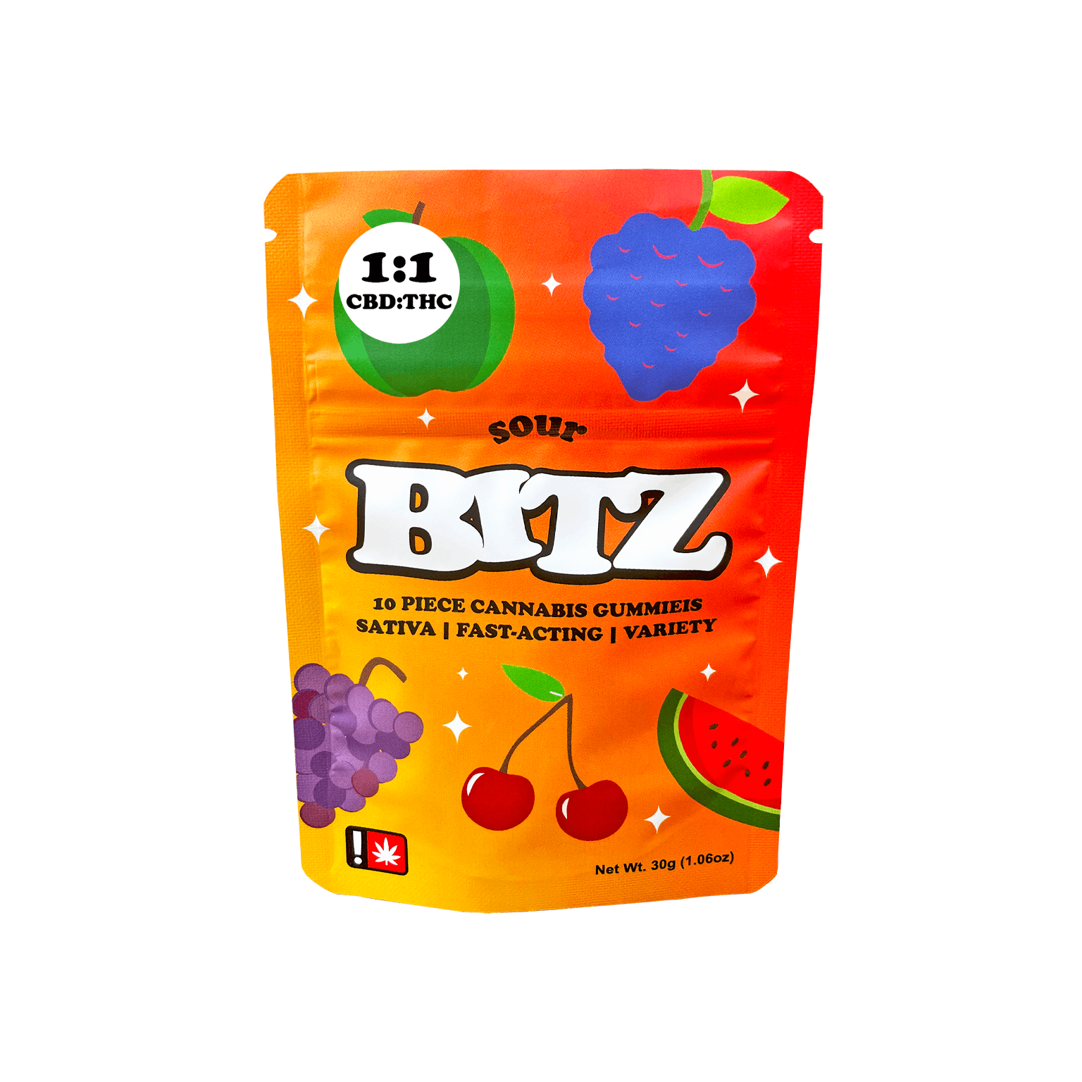 BITZ 1:1 CBD:THC 100mg Sour - OR - image 1