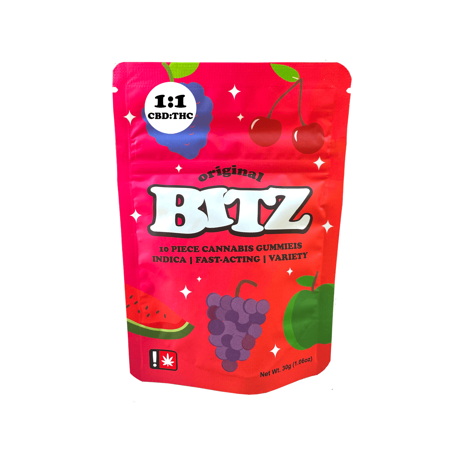 BITZ 1:1 CBD:THC 100mg Original- OR - image 1