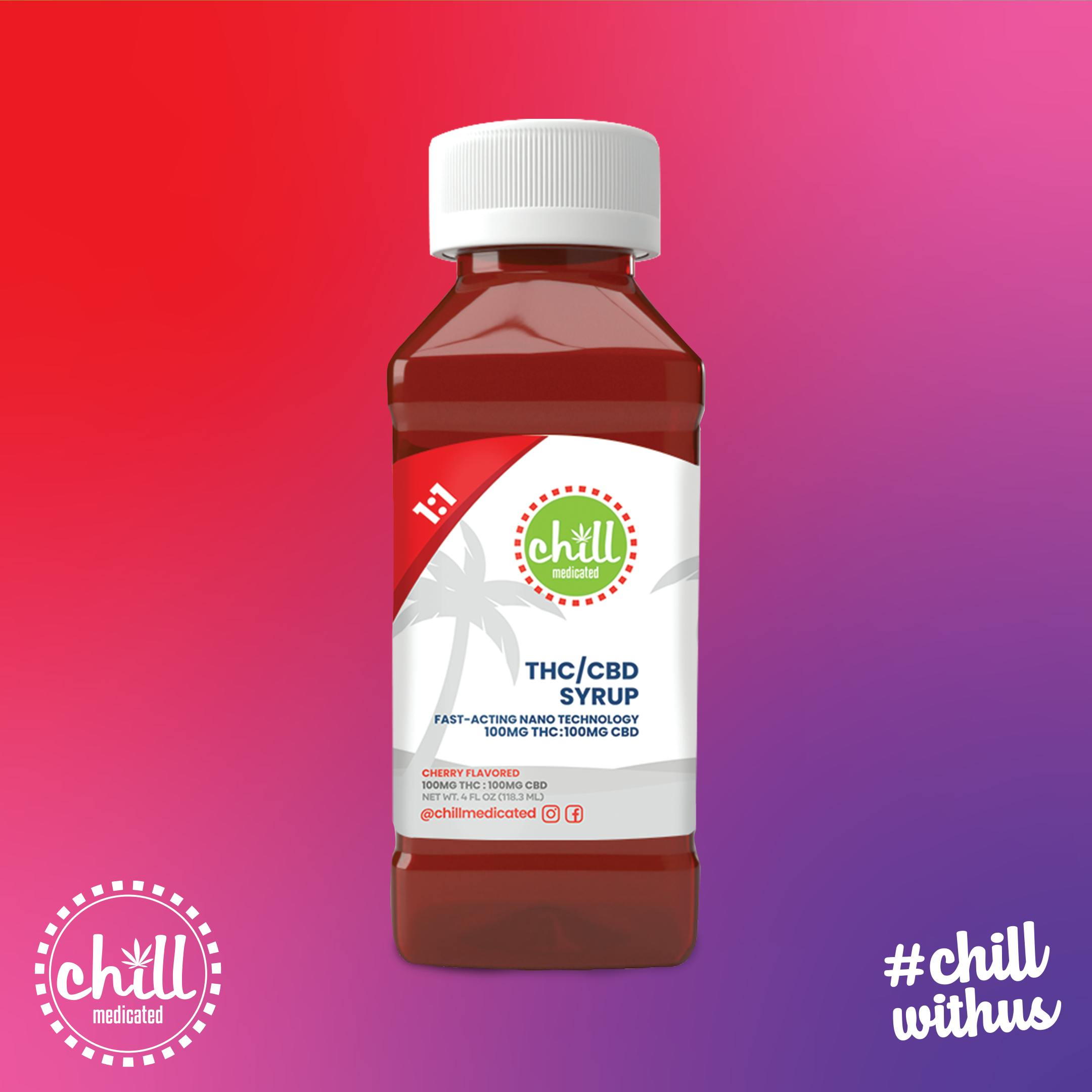 Cherry | 100mg THC : 100mg CBD Syrup | Chll Medicated | MED - image 2