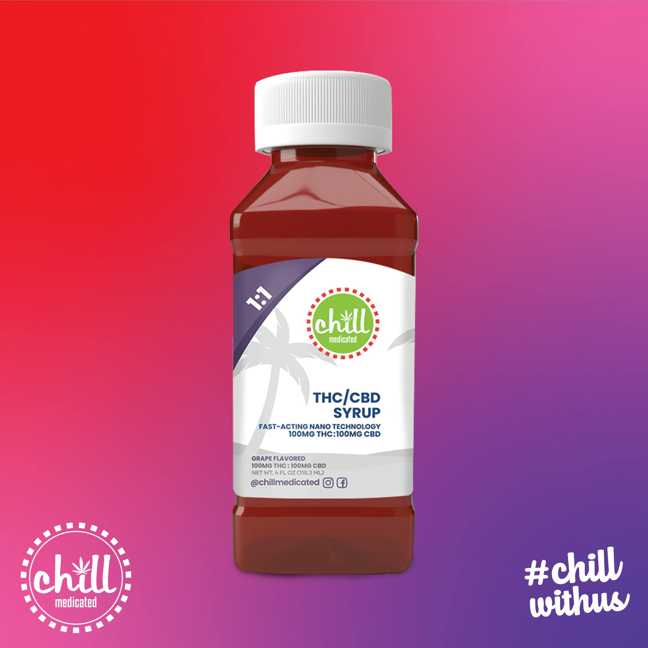 Grape | 100mg THC : 100mg CBD Syrup | Chll Medicated | MED - image 2