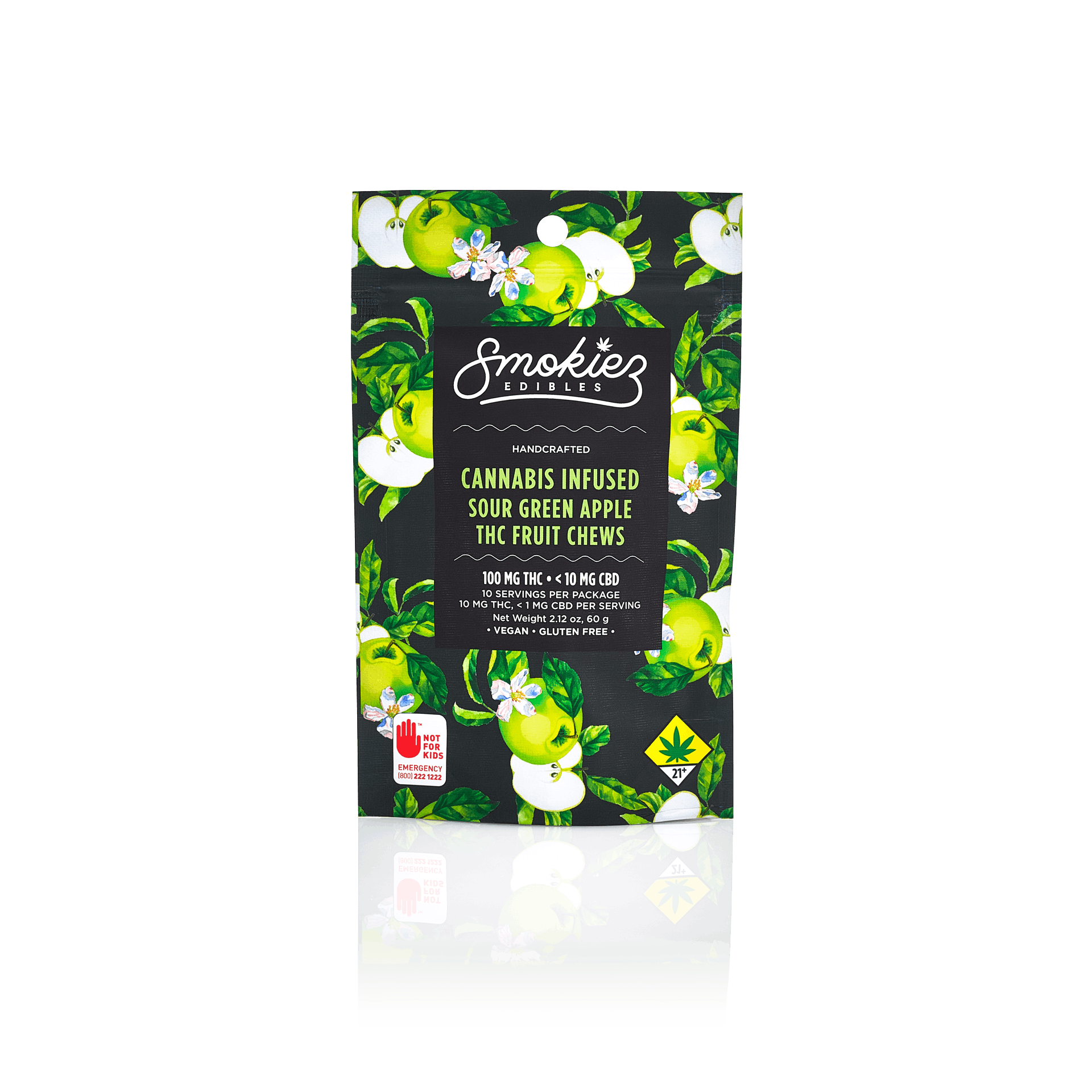 Smokiez HYBRID Sour Green Apple Fruit Chews - 100mg 10pk - WA - image 1