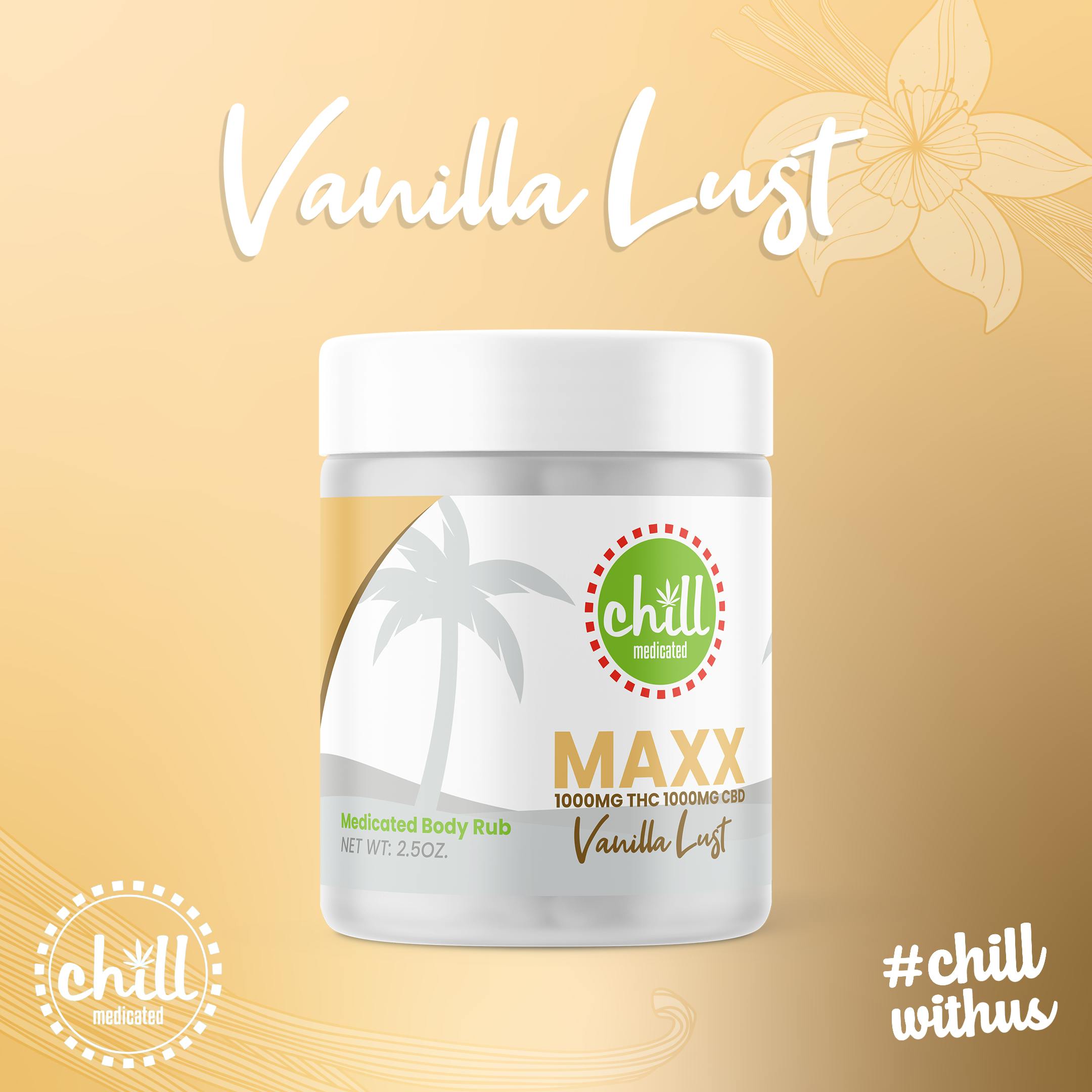 1000mg THC : 1000mg CBD | MAXX Vanilla Lust Body Rub | MED - image 2