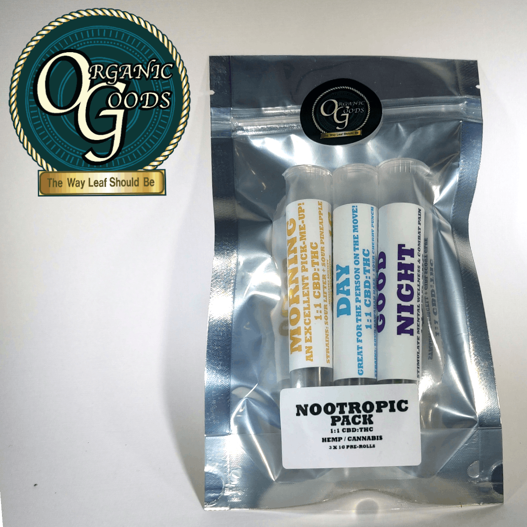 Organic Goods Pre-Rolls Nootropic Pack 1:1 Hemp / Cannabis 3 x 1 G - image 1