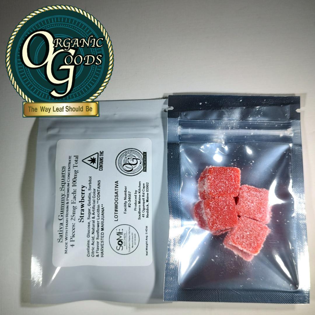 OG Gummies w/ Hash Rosin & Premium Concentrates Sativa Strawberry 100 MG - image 1