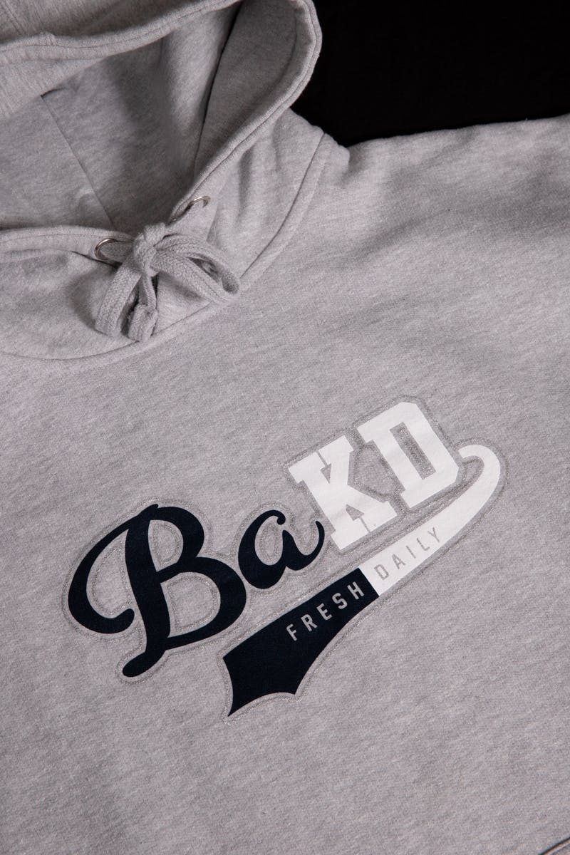Bak'd Fresh Daily Pull Over Hoodie w/ Pocket (Gray/Navy) - image 1