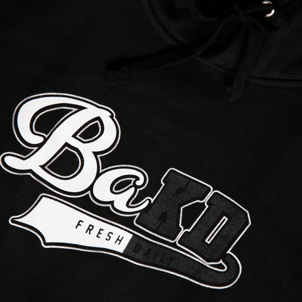 Bak'd Fresh Daily Pull Over Hoodie w/ Pocket (Black/White) - image 1