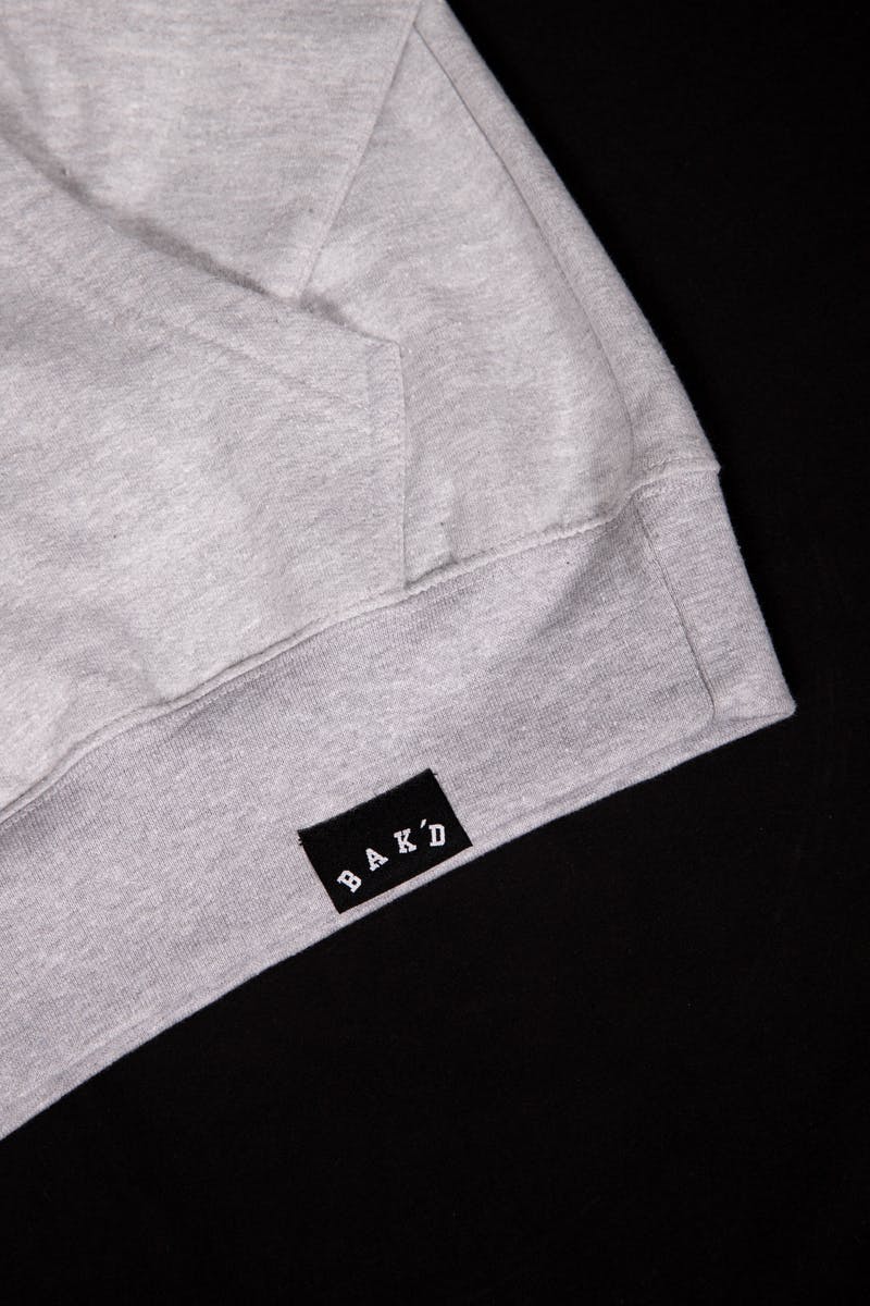 Bak'd Classic Pull Over Hoodie w/ Pocket (Gray/Black) - image 1