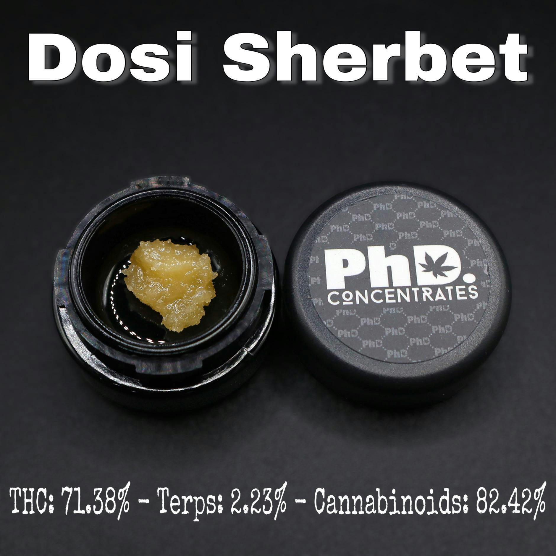PhD Concentrate 1 gram - Dosi Sherbet Badder - 71.38% THC - image 1