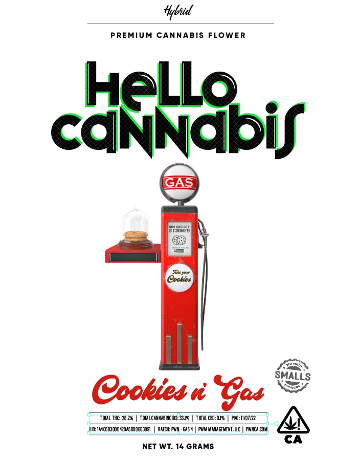 Hello Cannabis - Cookies n' Gas (H) - smalls [14G] - image 1