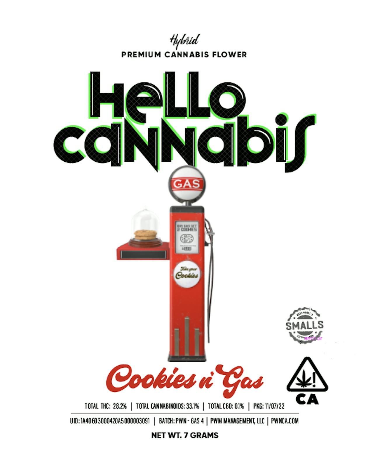 Hello Cannabis - Cookies n' Gas (H) - smalls [7G] - image 1