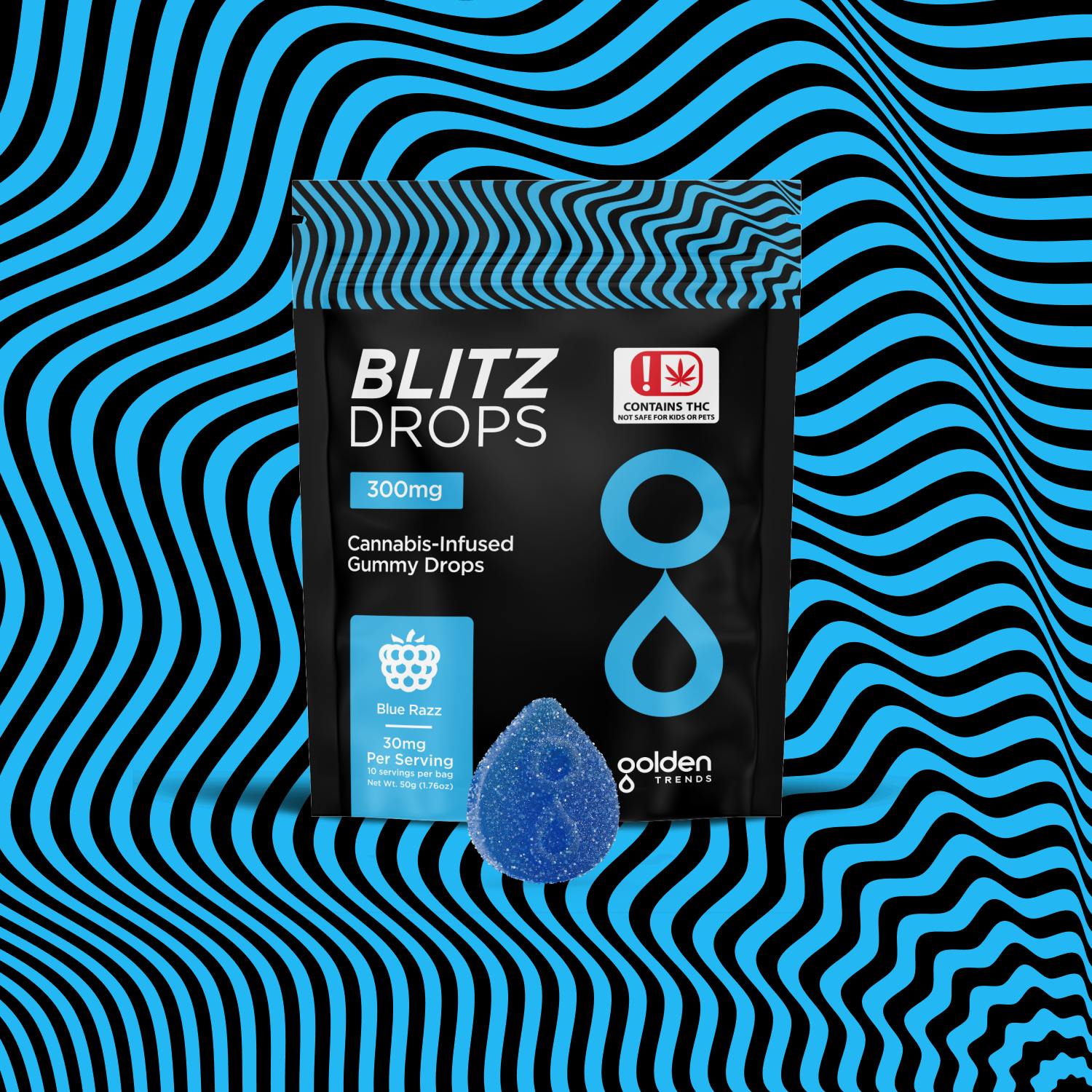 Blitz Drops - Blue Razz - 300mg - image 1